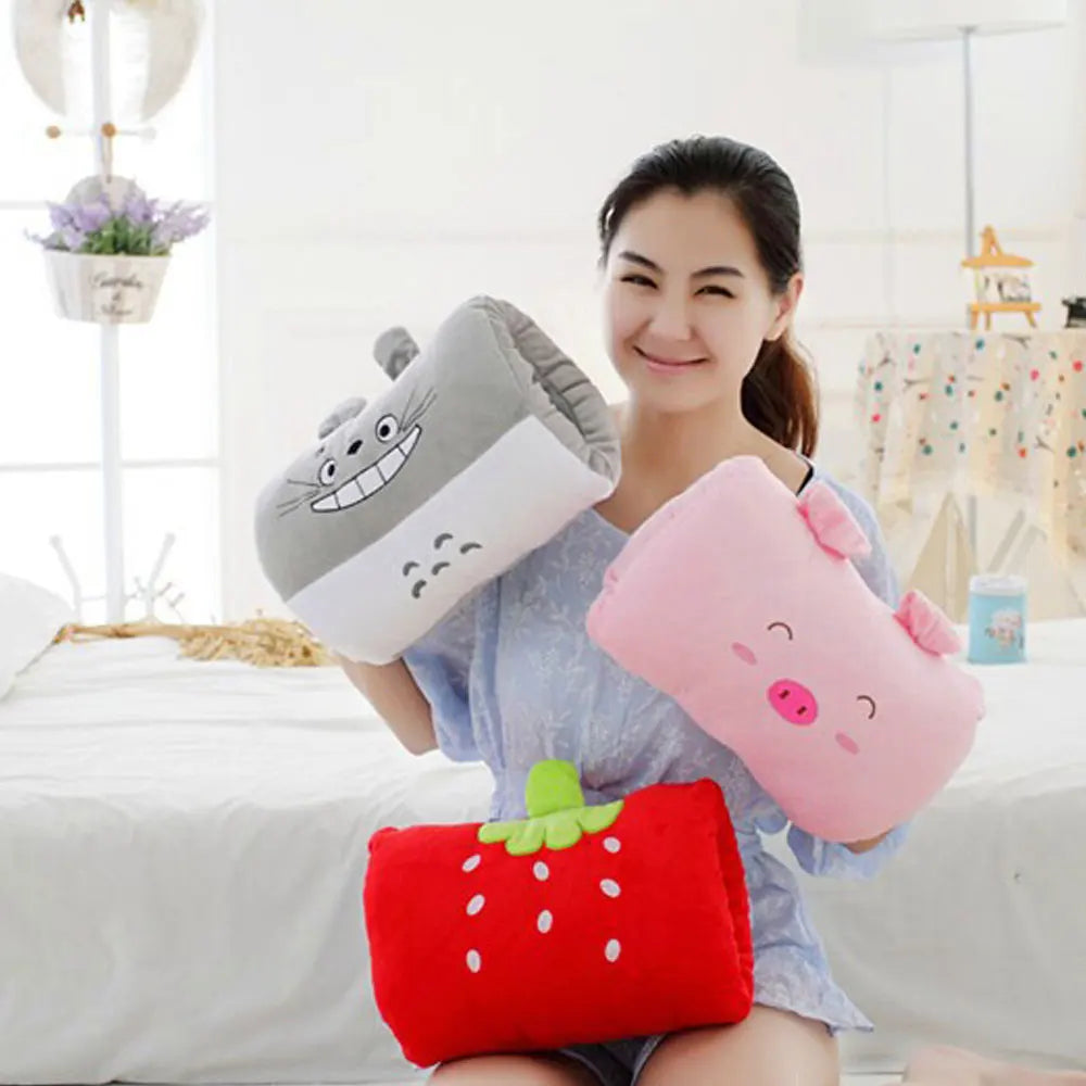Pink Bear Children's Plush Pillows Hand Warmers Gloves Adults Cartoon Nap Pillows Cushions Creative Hand Warmers Plush Winter