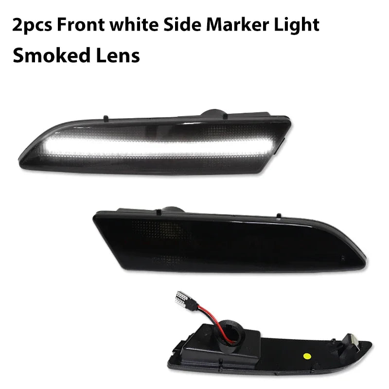 2PCS Amber Yellow Front Side Marker LED Lights For 2004-2008 Chrysler Crossfire Front Bumper Turn Signal Lamp Assembly 12V T10