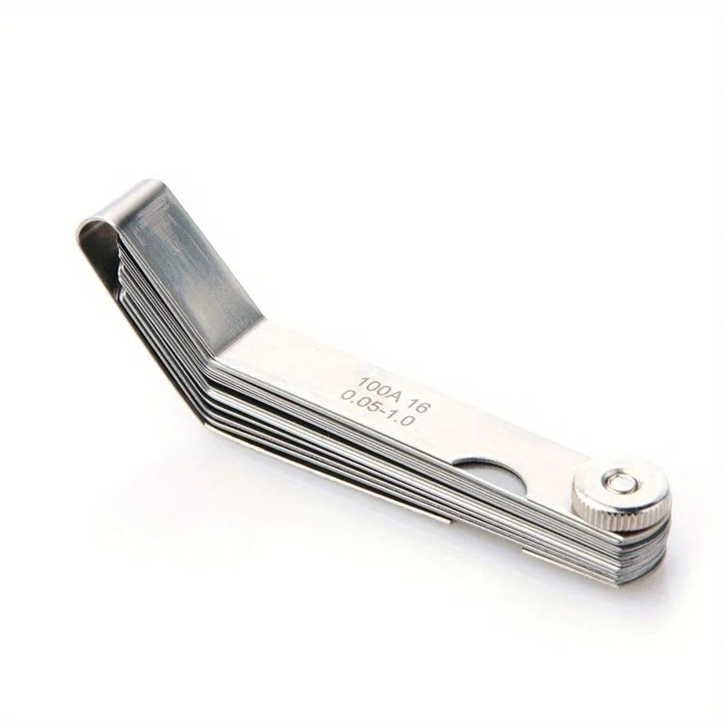1pc 16 Blades Feeler Gauge Carbon Steel Metric Imperial 0.05-1.00mm Gap Filler Tune Up Thickness Set Gage Measurment Tools