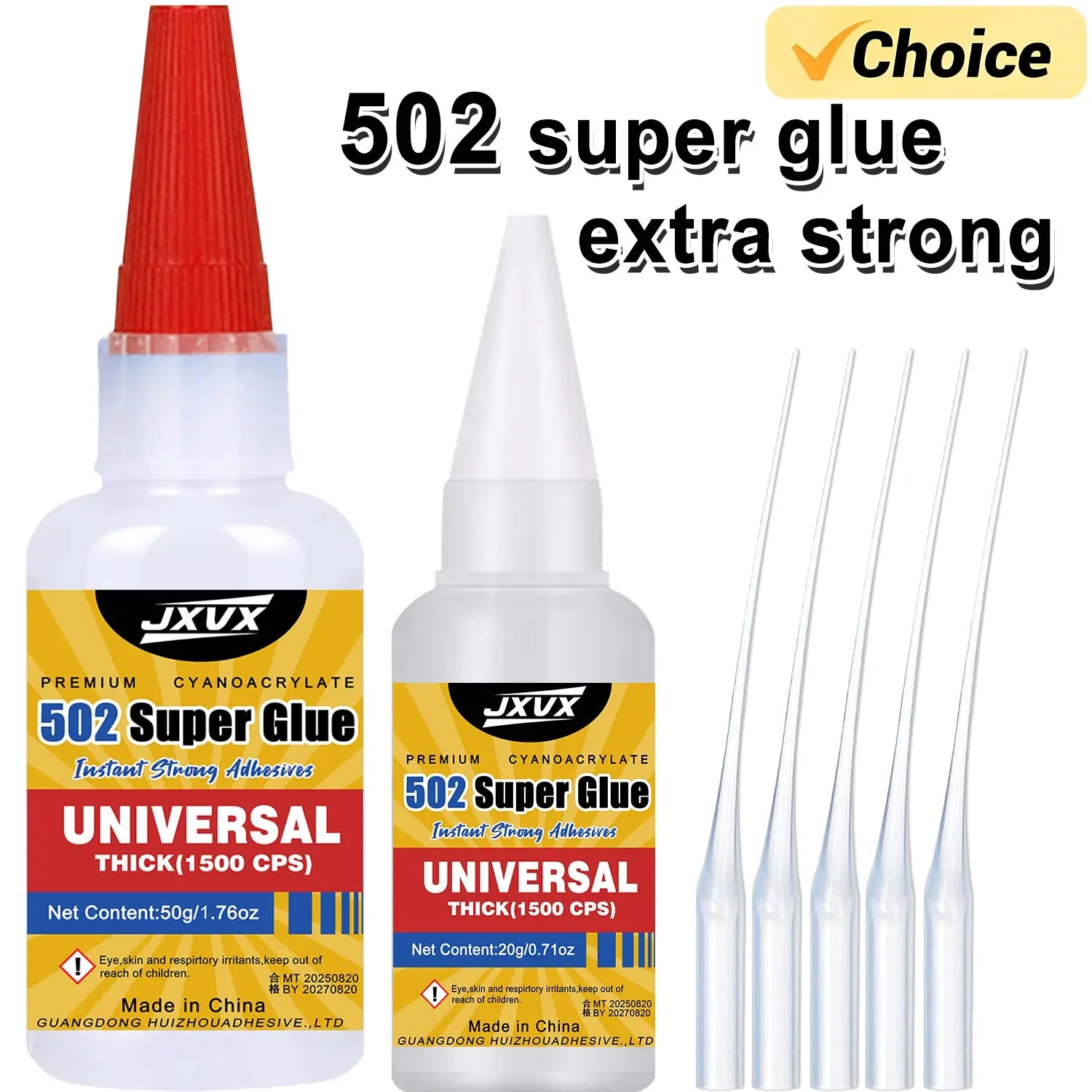 JXVX 502 Stone Super Glue High Viscosity, Cyanoacrylate Glue 50g Marble Adhesive, for Restoration and Production of Marble, Granite, Artificial Stone and Tile Products Low odor With precision dispenser 1-3PCS.