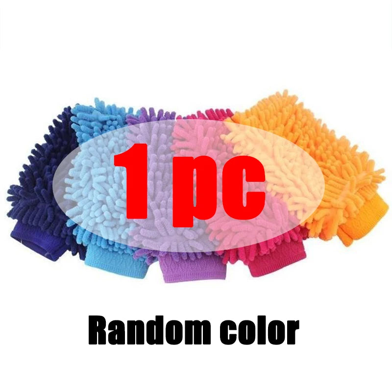 2PcsDouble-sided Microfiber Washable Car Washing Gloves Thick Care Cleaning Gloves Detailing Brush Towel Car Wash Cleaning Tools