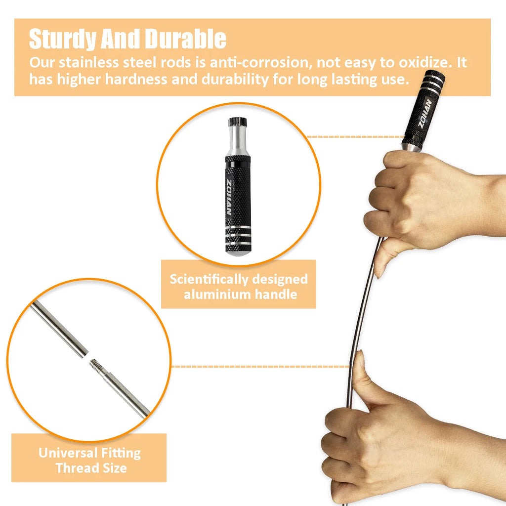 ZOHAN 12 Gauge Shotgun Cleaning Kit – Stainless Steel Rods, Bore Brush, Patches, Muzzle Guard & More (Compact & Beginner-Friendl