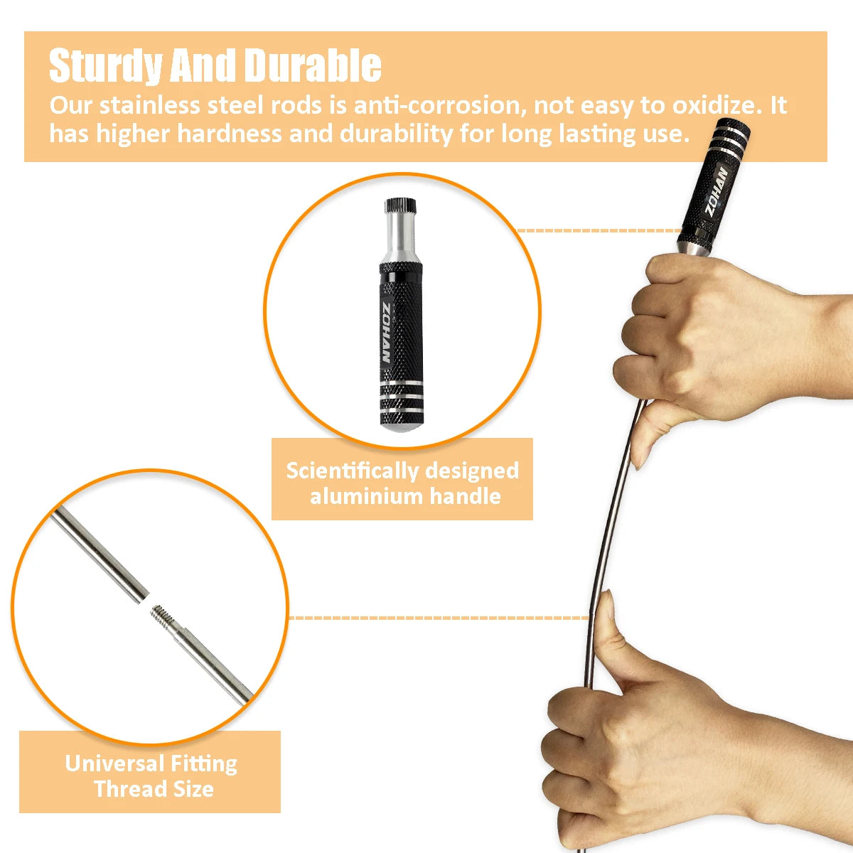 ZOHAN 12 Gauge Shotgun Cleaning Kit – Stainless Steel Rods, Bore Brush, Patches, Muzzle Guard & More (Compact & Beginner-Friendl