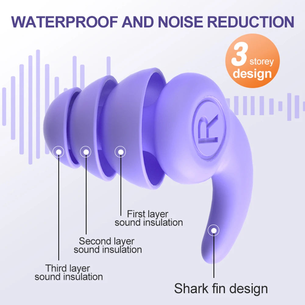 Children Silicone Ear Protector Canceling Noise 3 Layers Swimming Earplugs Hearing Protector anti-noise Plugs Noise Reduction