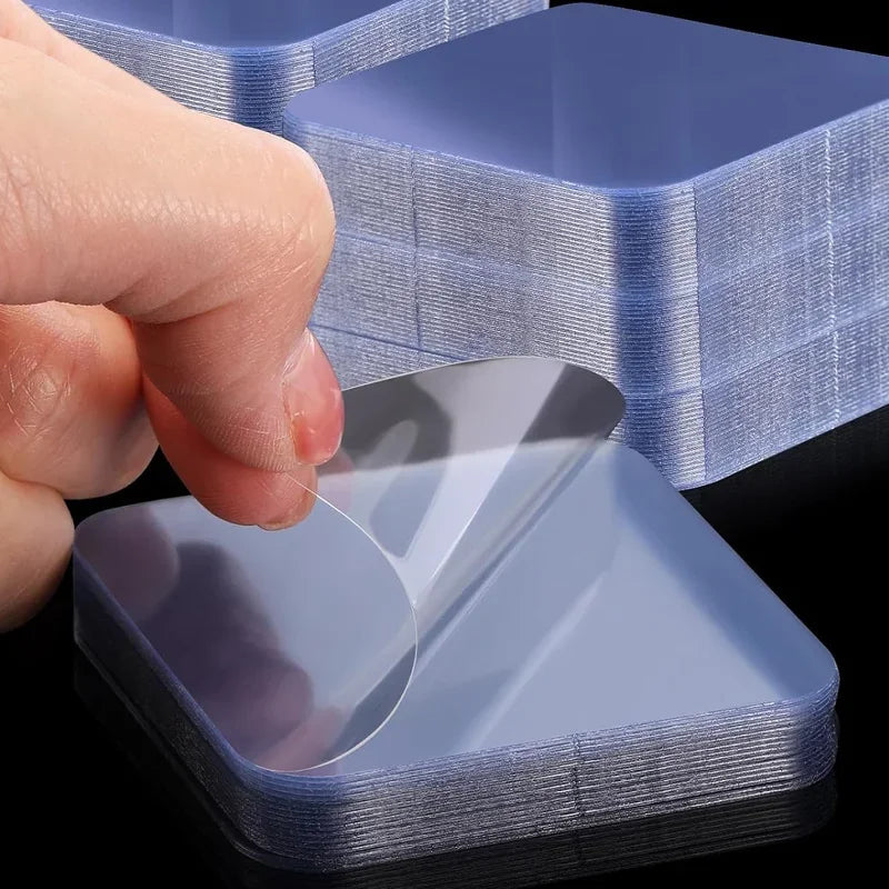 10/120PCS Heavy Duty Double Sided Adhesive Patches Nano Tape Transparent Square Wall Stickers Waterproof Removable No Traces Pad