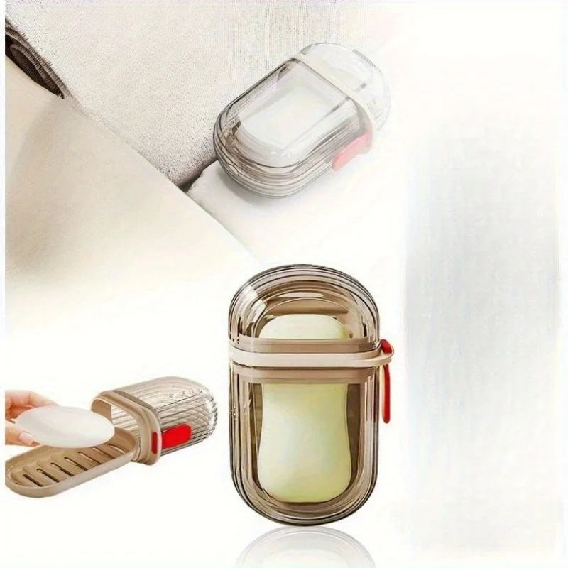 Portable Travel Soap Dish Storage Box Set - Compact & Lightweight, Transparent Travel Case with Secure Lid for Toothbrushes