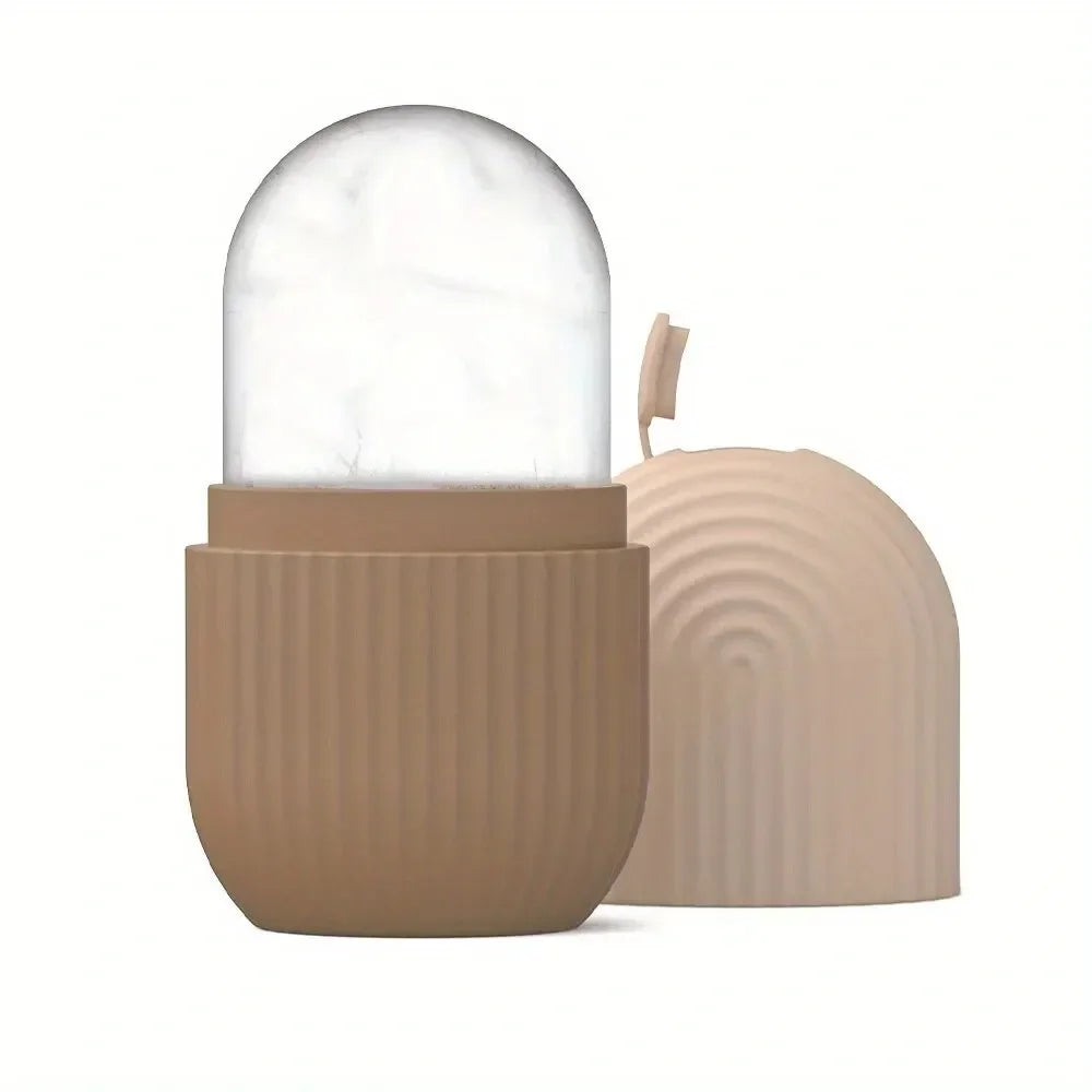 1 Striped Ice Compress Roller (Face Specific) Silicone Ice Tray Beauty Lifting Ice Ball Facial Massager Contour Eye Roller Facia