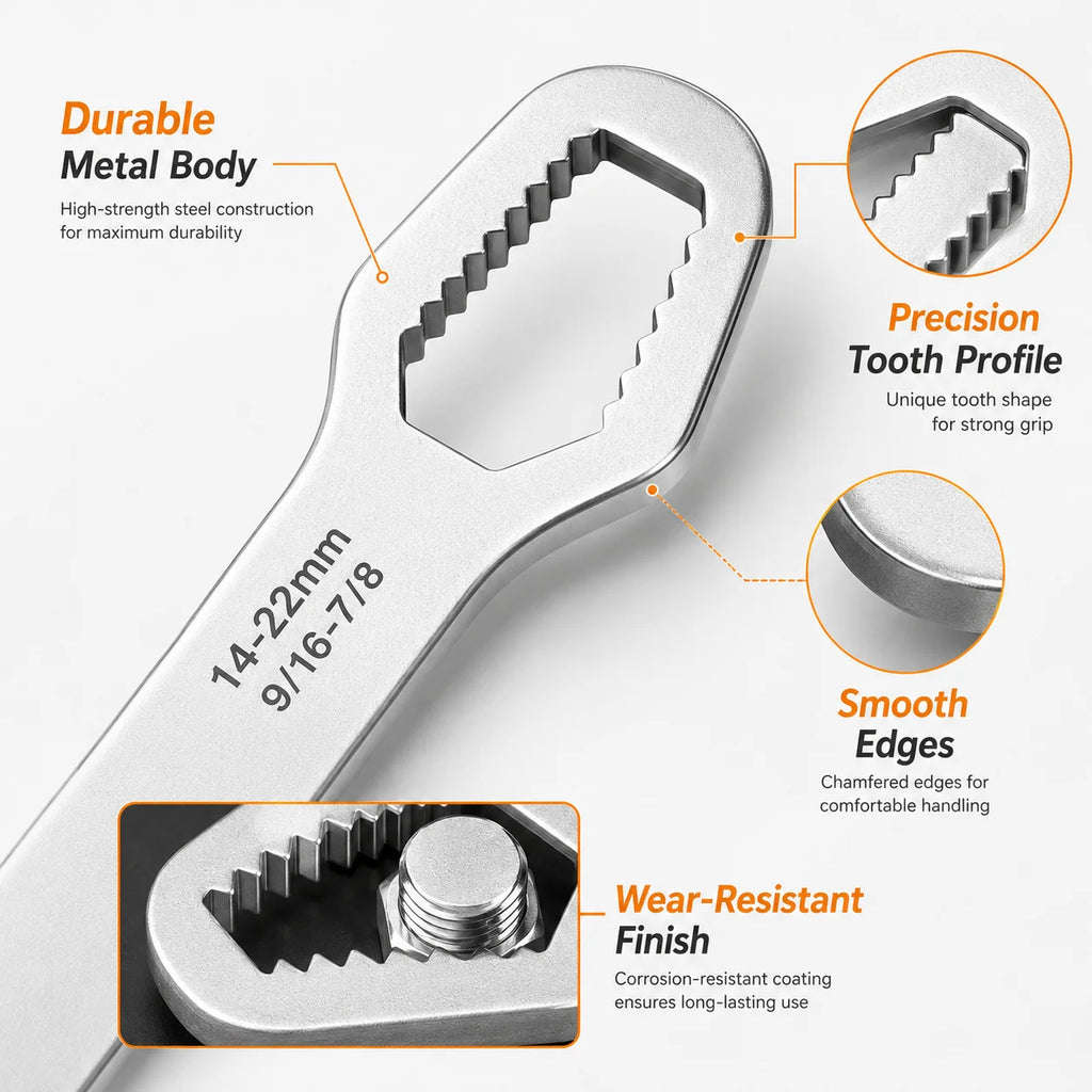 YONGRUN 1PC Universal Motorcycle Wrench 3-17mm 8-22mm Multi Function Repair Spanner Compact Bike Tool for Nut Bolt Adjustment