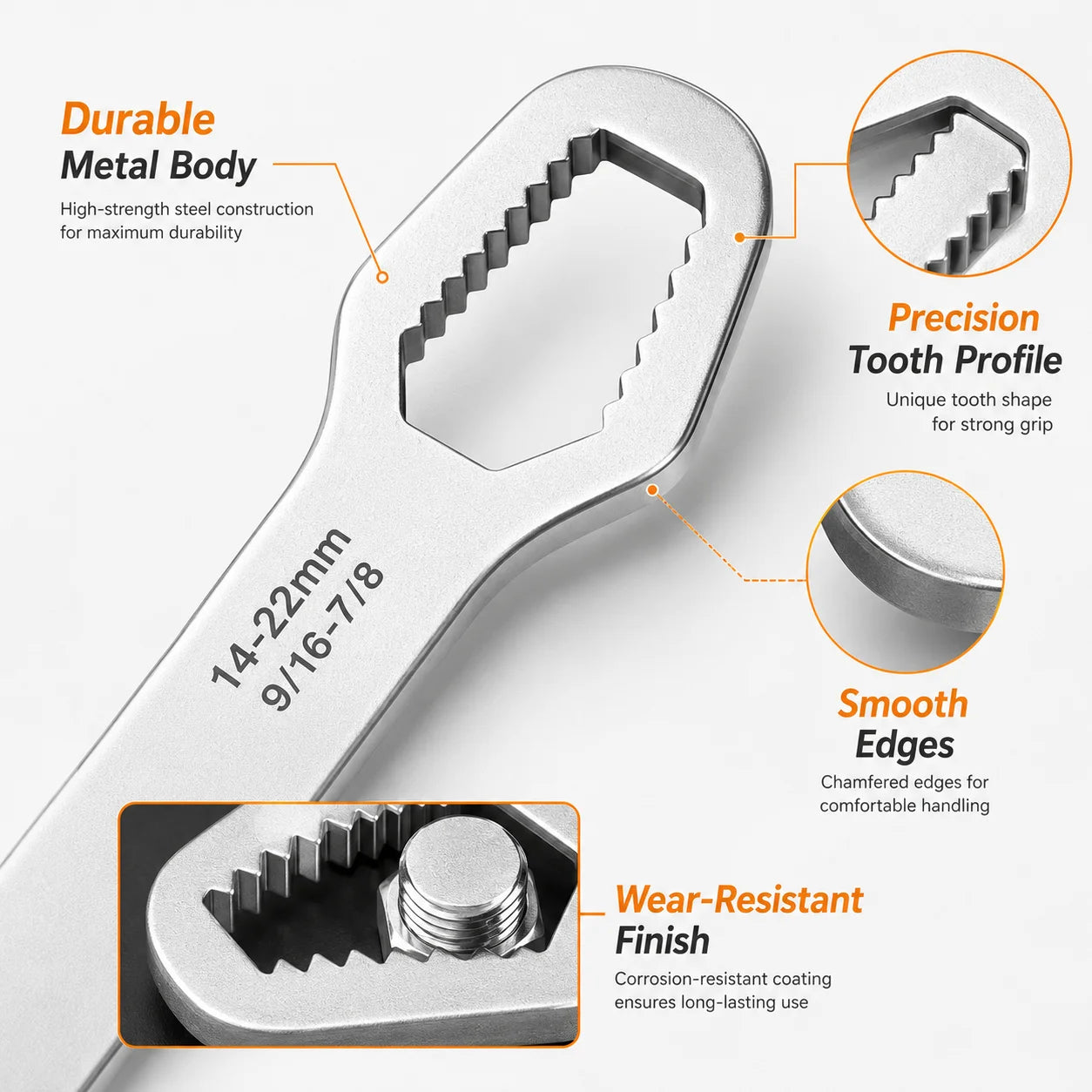 YONGRUN 1PC Universal Motorcycle Wrench 3-17mm 8-22mm Multi Function Repair Spanner Compact Bike Tool for Nut Bolt Adjustment