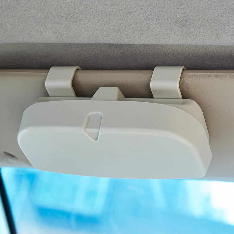 Universal Car Glasses Box Portable Sunglasses Holder Multifunction Driving Eyeglass Holder Sun Visor Lenses Case Car Accessories