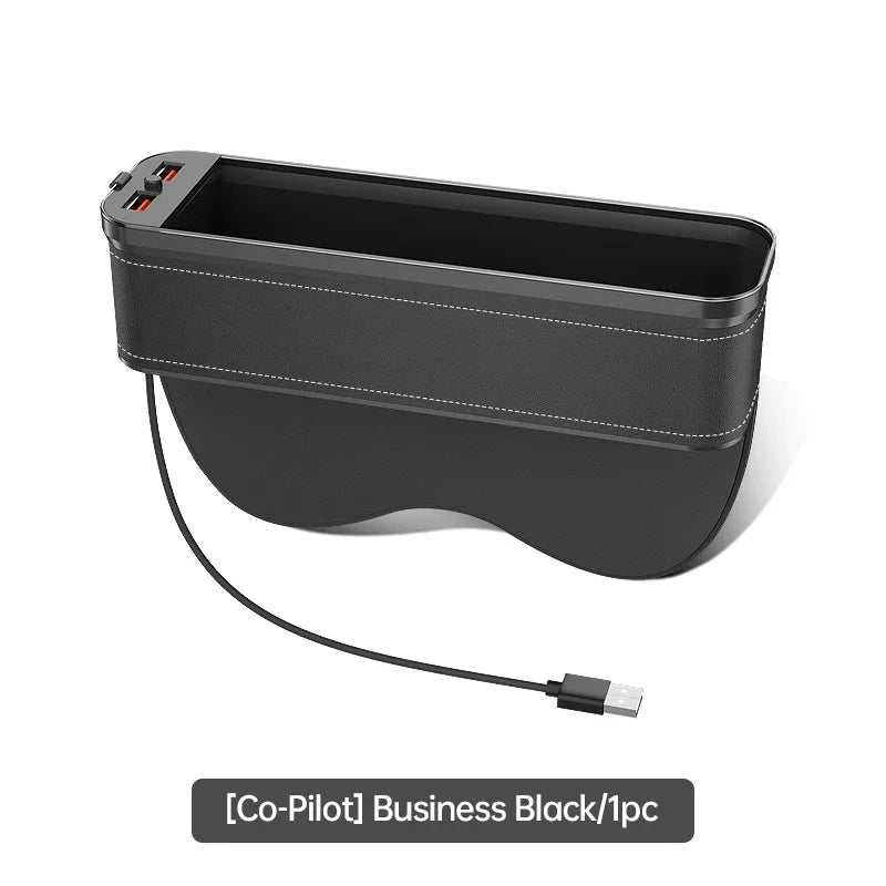 For Porsche Cayenne Panamera Macan 718 Boxster 958 911 Car Crevice Storage Box With 2 USB Charger Colorful LED Seat Organizer