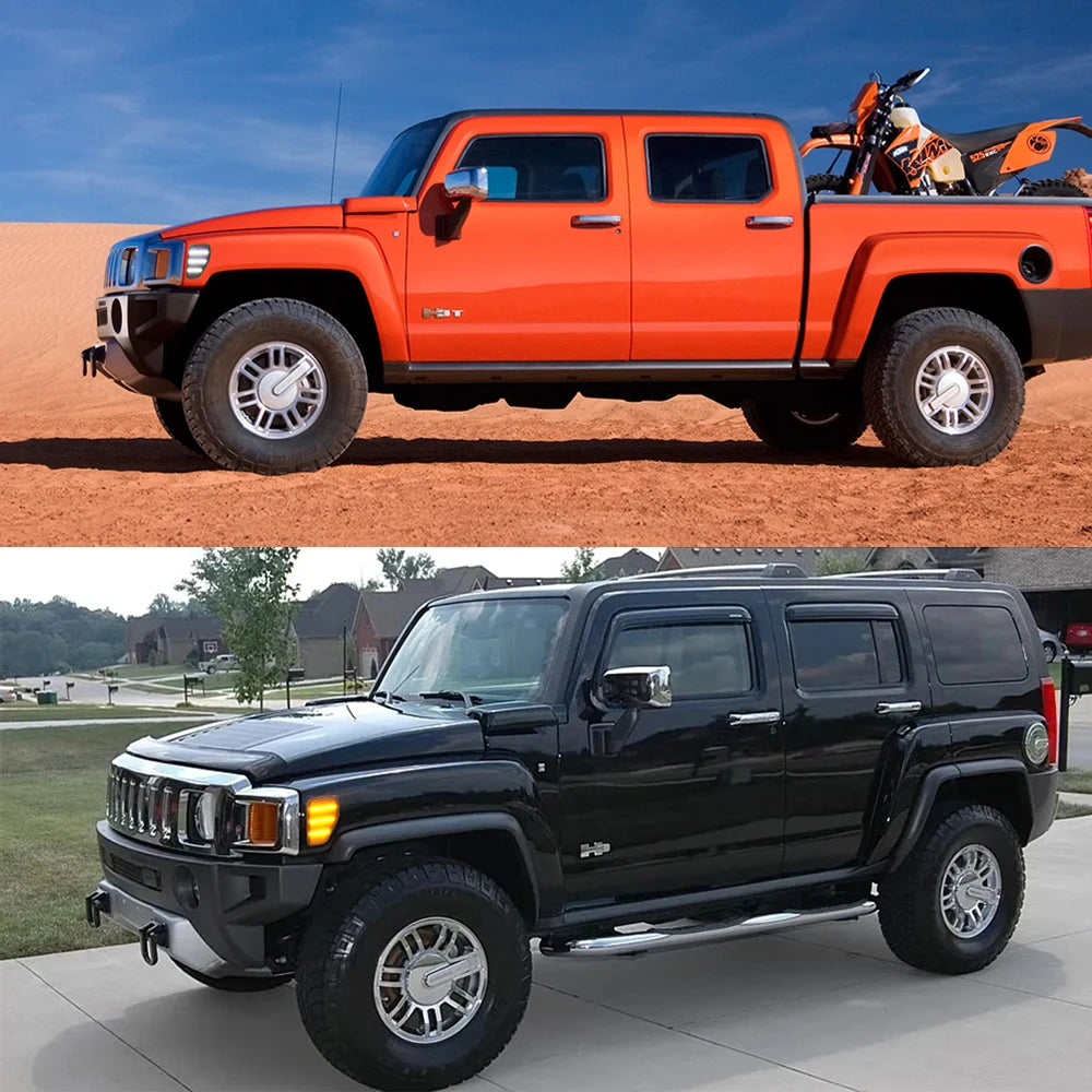 2pcs Smoked/clear Full LED Amber/white Front Side Marker Lights For 05/06-10 Hummer H3/09-10 H3T