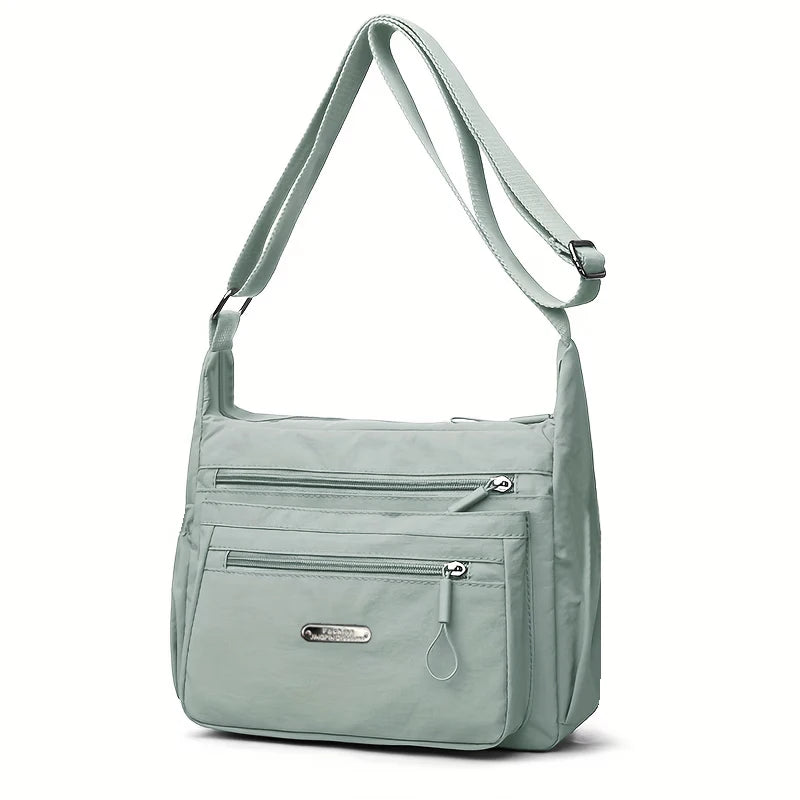Casual Multi-pocket Crossbody Purse Adjustable Wide Strap, Multi Color Option Bag for Travel Outdoor Leisure City Outings