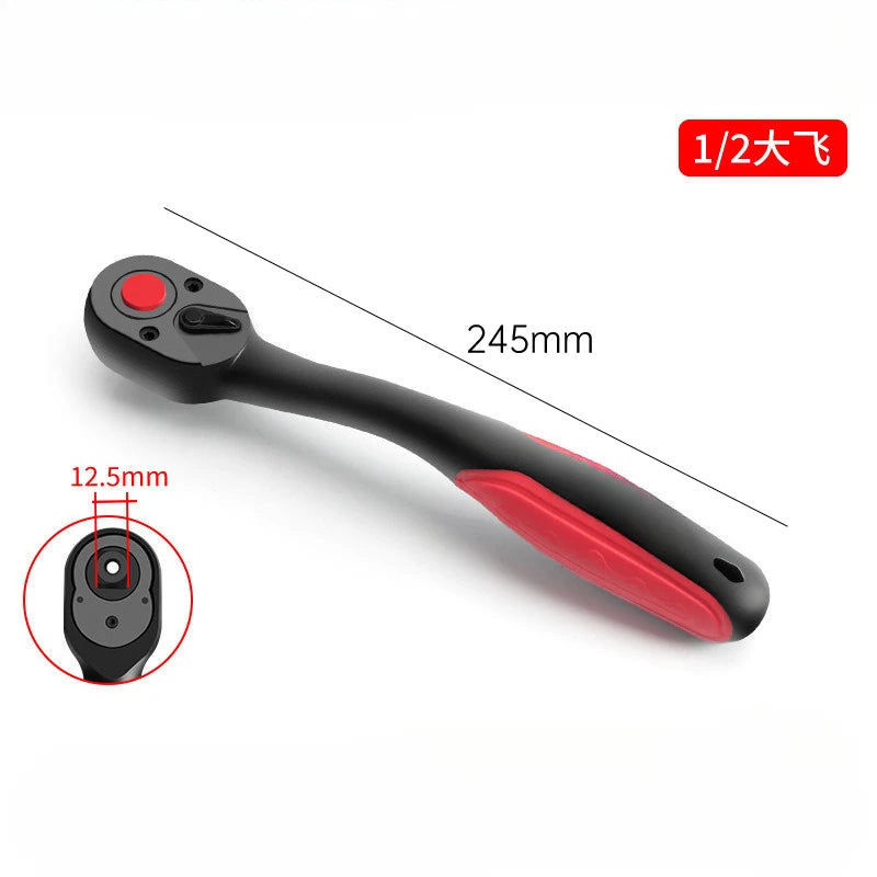 1/4 3/8 1/2 Inch High Torque Ratchet Wrench Reversible Quick Release Socket Wrench for Car Repairs Hand Tool