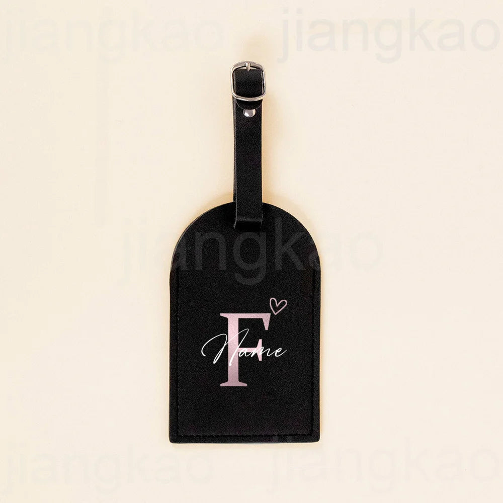 Personalized Letter with Name Monogram Luggage Tags Leather for Suitcase Baggage Handbag Tag Custom Travel Bag Label Best Gift