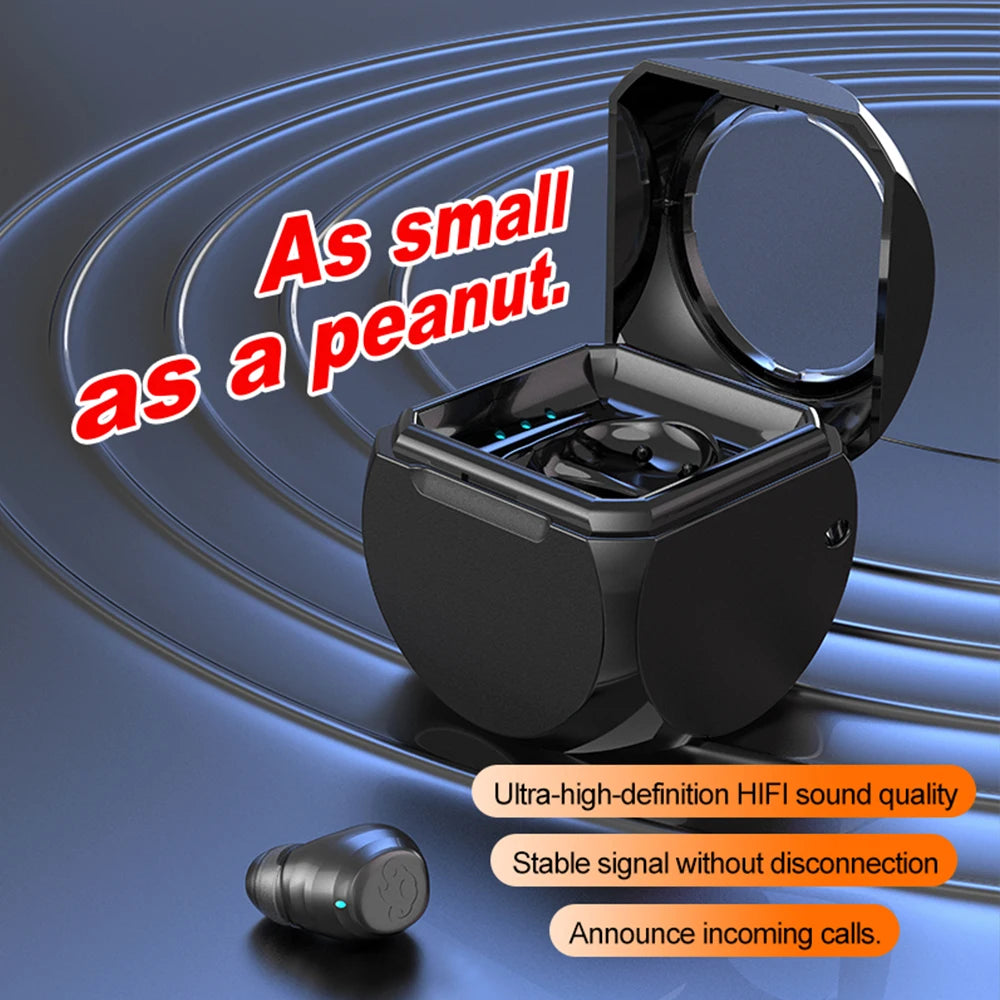 Q1 Invisible Earphones Mini Headphones Bluetooth-Compatible Wireless Stereo Semi-In-Ear Earbuds Noise Reduction Single Earphone