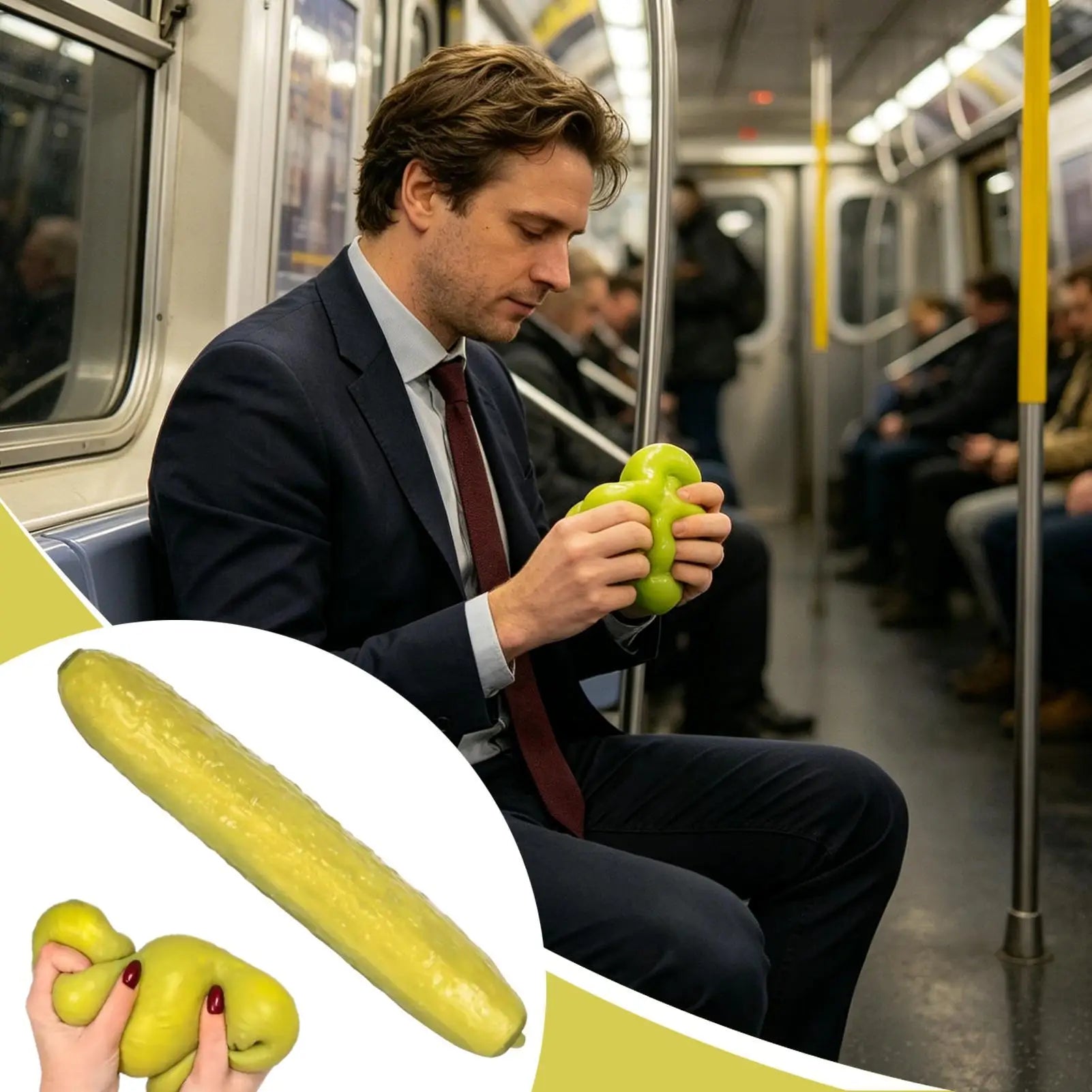 Cucumber Sensory Squeeze Toys Stress Relieving Cucumber Shape Gifts For Adults & Working People, Desk Soft Fidget Toy