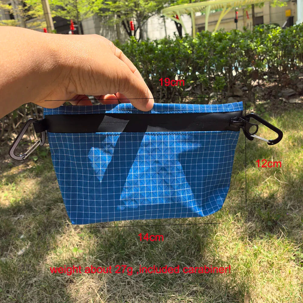 16g Lightweight Waterproof EDC Pouch for Outdoor Hiking Camping with Zipper and Passport Storage