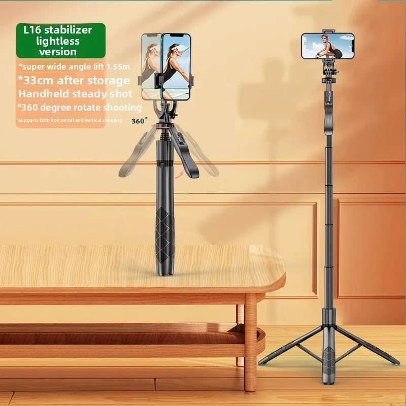 L16 Bluetooth Selfie Stick Tripod with Dual Fill Light, Extendable Phone Stand Handheld Stabilizer for Live Streaming Vlog Selfi