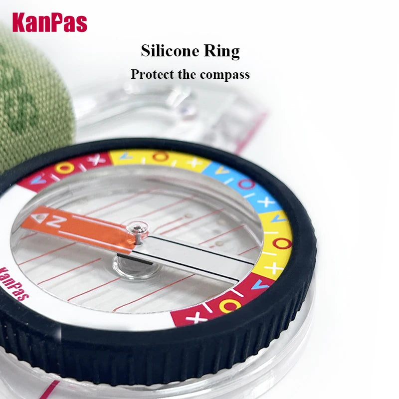 KANPAS Elite Competition Orienteering Thumb Compass with Protection Ring, Liquid Filled Strong Magnet Compass W. Luminous Dots