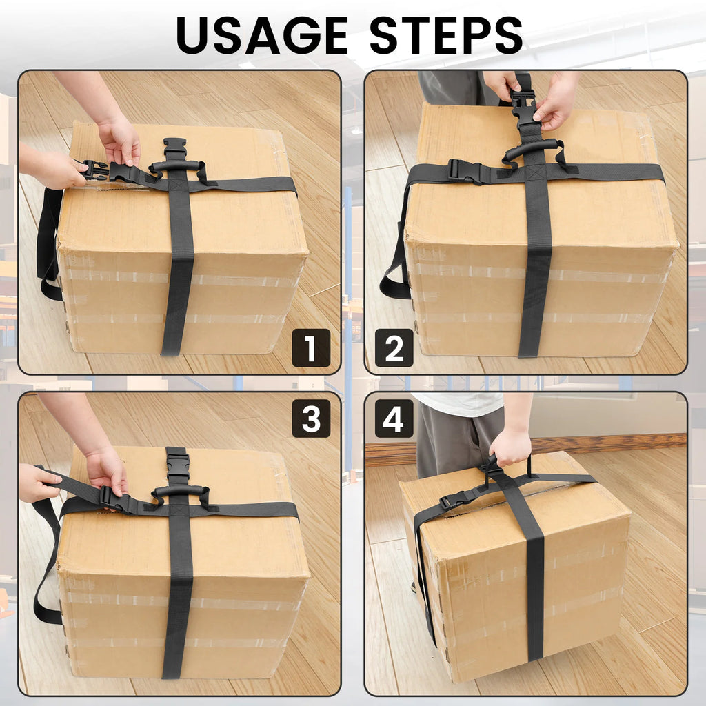 Box Carrying Strap 74.8/118.11 Inch Adjustable Cross Style Box Straps Handheld Carry Belts for Safely Moving and Lifting Luggage