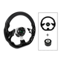 RASTP-12.7" Marine Boat Steering Wheel with Hub Adapter 3/4" Axle Keyway 3 Spokes for Most Marine Boats,Yachts STW031+QR045