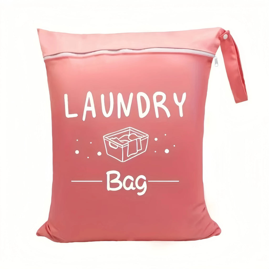 Large capacity 38*48cm travel laundry bag, with double handles for portability and stain resistance, adjustable handle zipper, w