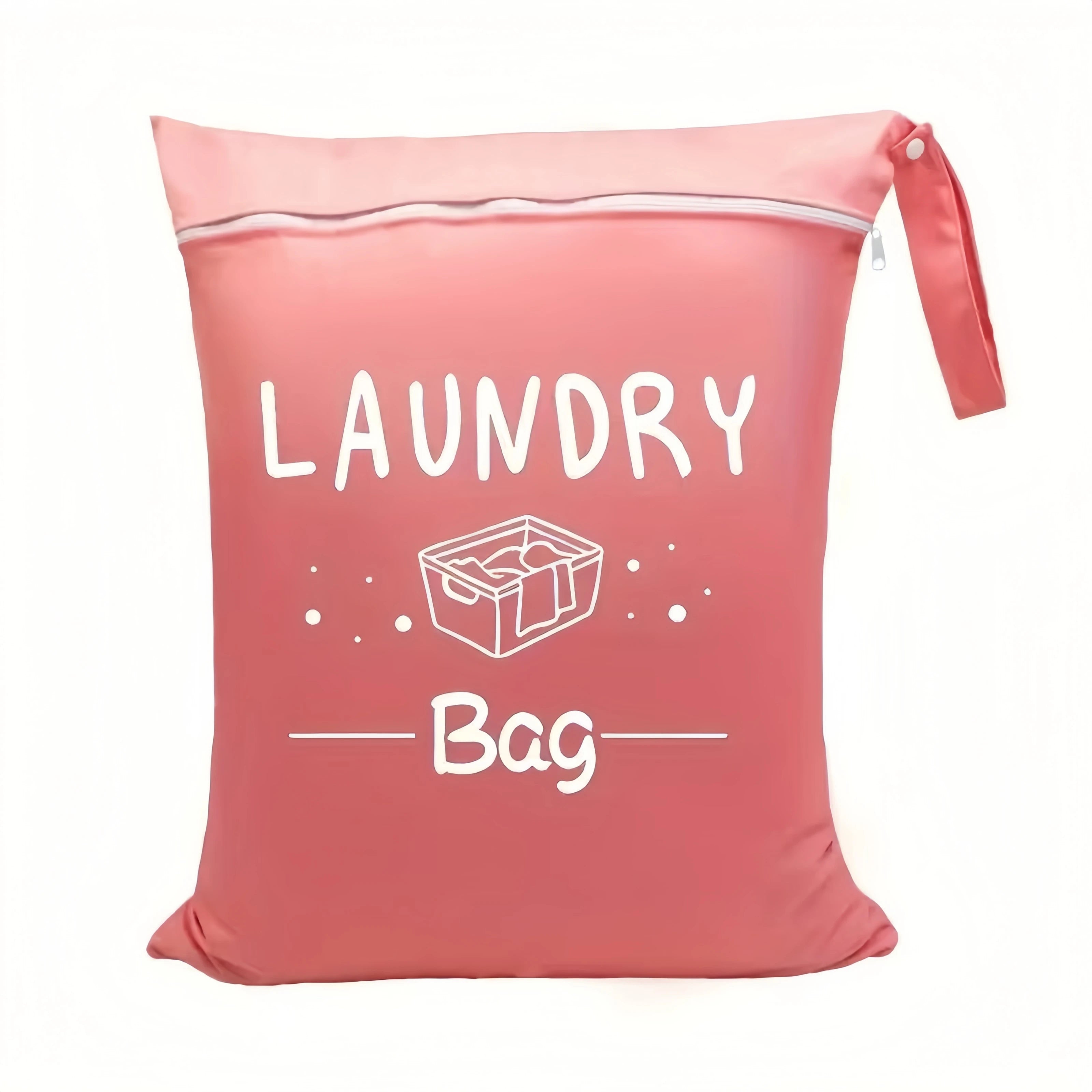 Large capacity 38*48cm travel laundry bag, with double handles for portability and stain resistance, adjustable handle zipper, w
