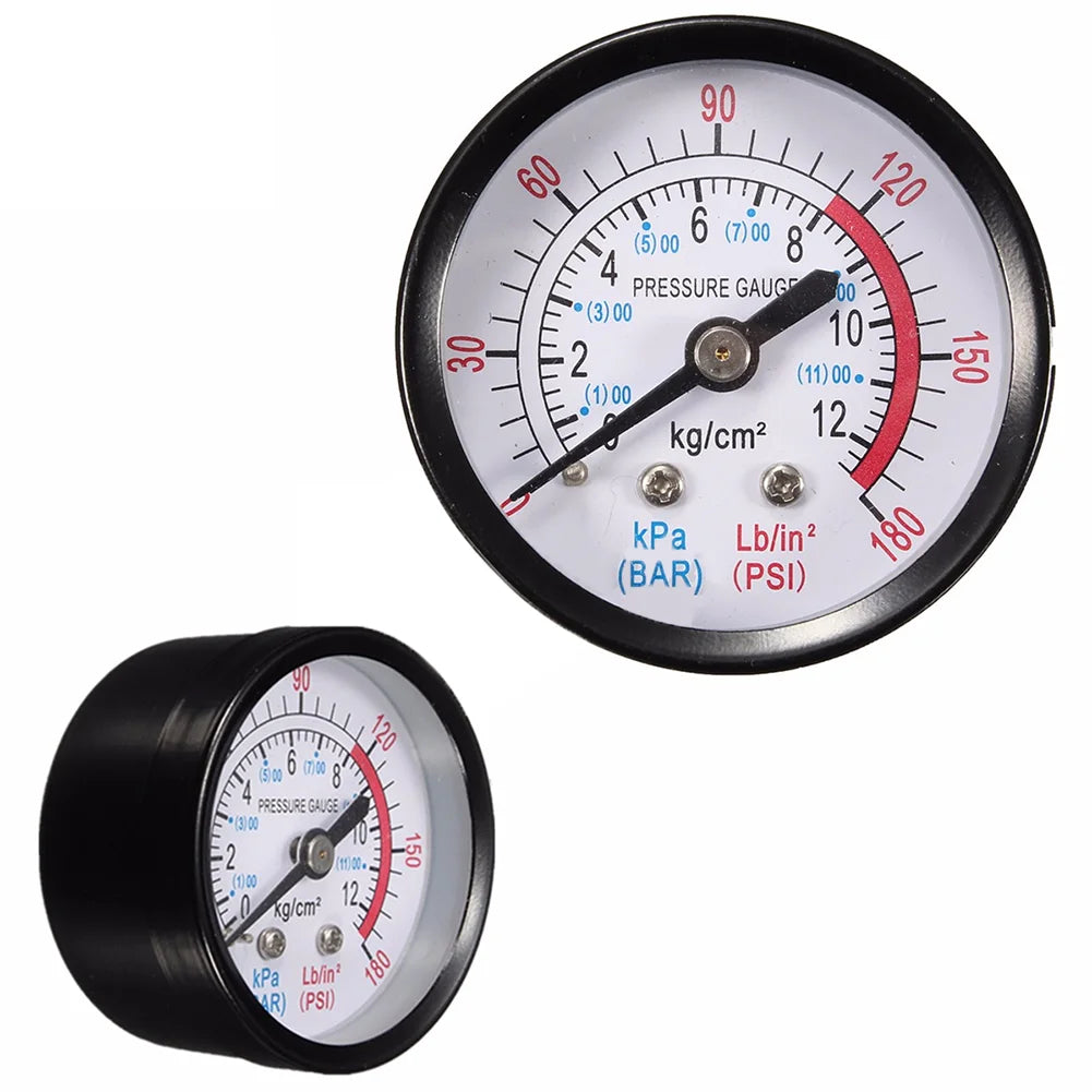 0-180PSI 0-12Bar Water Pressure Dial Hydraulic Pressure Gauge Meter Manometer For Air Compressor