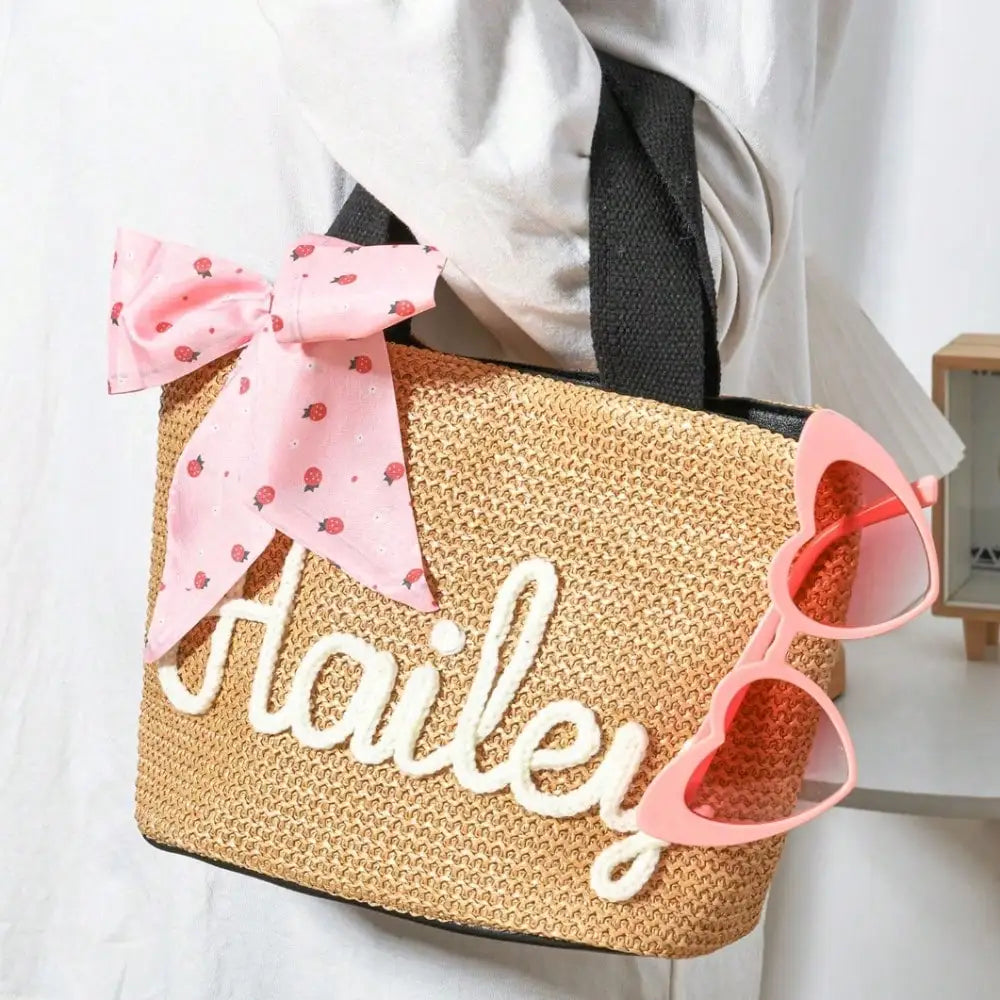 Personalized Straw Beach Bag,bridesmaids Proposal Bag,custom Crochet Straw Bag,bachelorette Party Beach Bag,burlap Bag