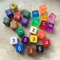 10 Pcs/set Digital Dice Funny Puzzle Game Accessory 16 Mm