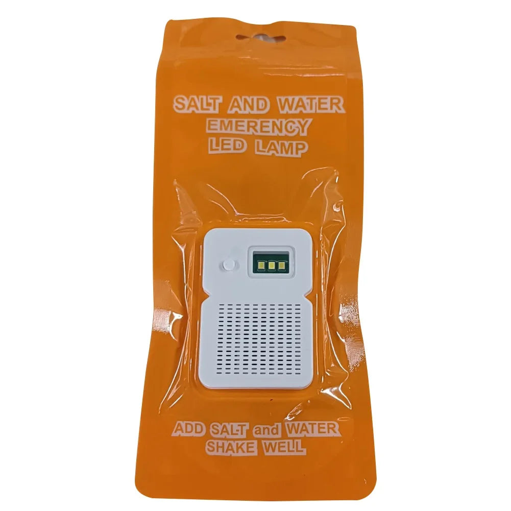 LED Salt Water Emergency Lamp Portable Camping Lamp Waterproof Salt Water Light for Outdoor Camping Night Fishing Lamp Reusable