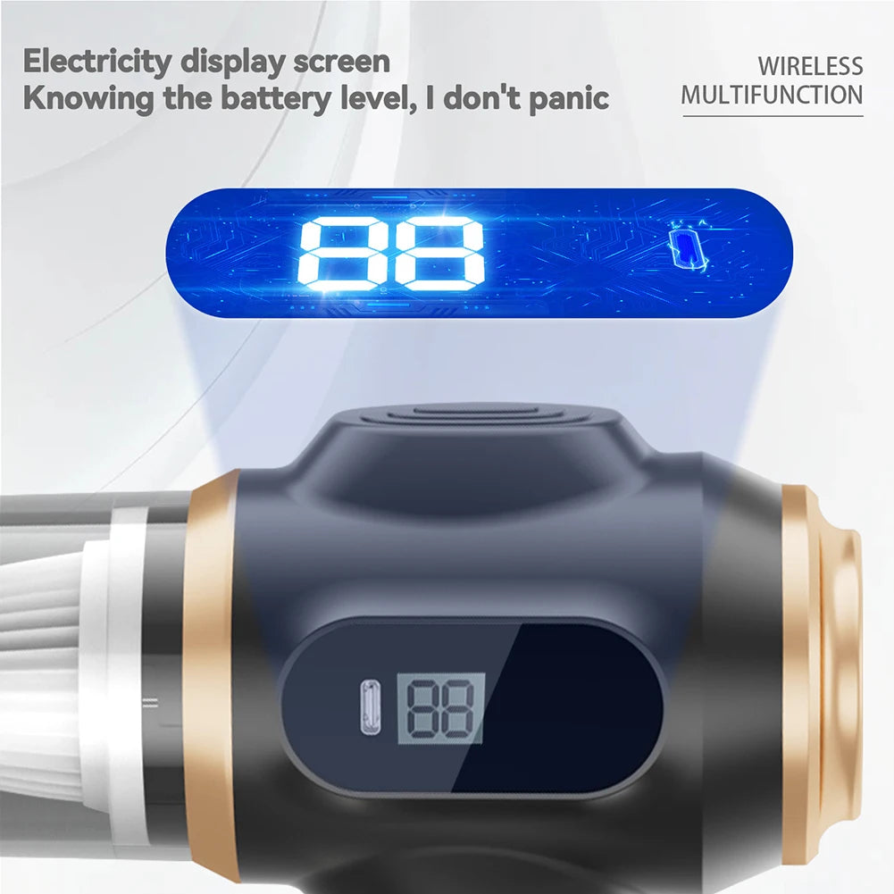 For Car Interior For Home Use USB Charging Vacuum For Effective Cleaning Extended Flat Suction Head Thick Suction Head