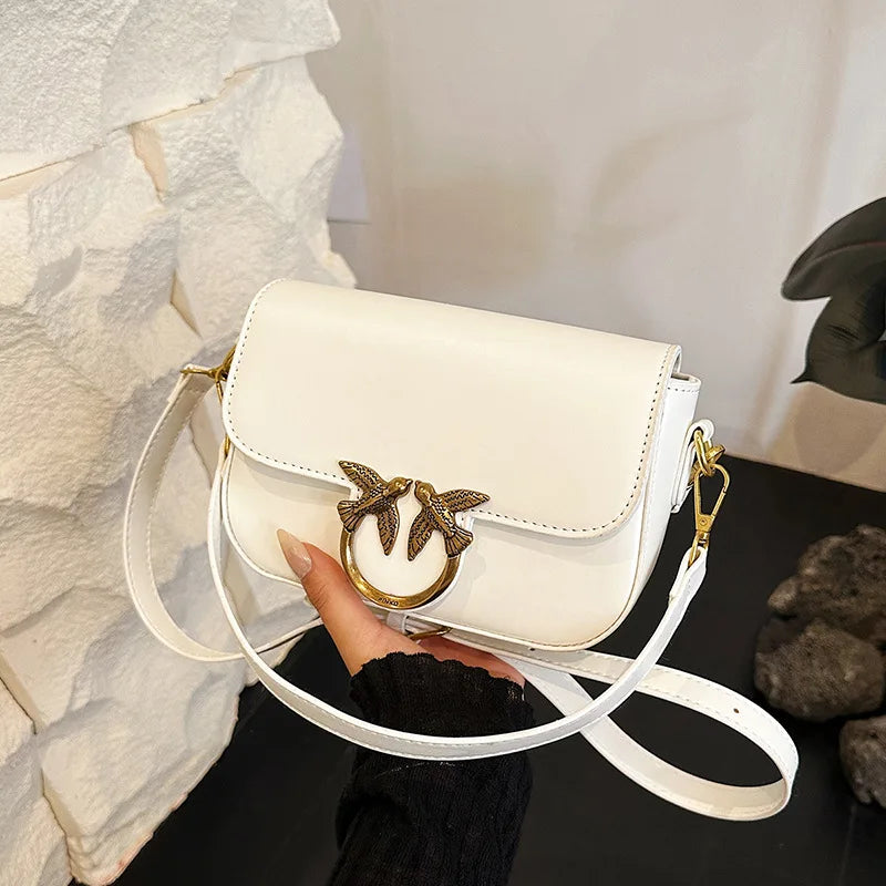 Swallow Bag 2026 New Women's Bag Double Feiyan Fashion Versatile One Shoulder Crossbody Bag Small Square Bag