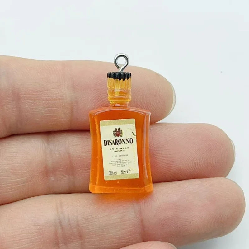 10Pcs Random Mixed Mini Liquor Bottle Resin Charms Simulation Drink Bottle Pendant DIY Handmade Jewelry Keychain Accessories