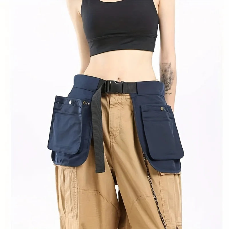 Sports Fashion Waist Bag with Multi-Pockets and Zipper Closure - Perfect for Outdoor Activities and Travel