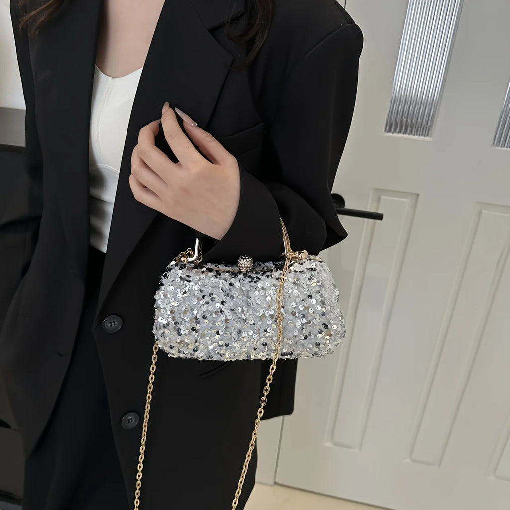 Beaded Sequin Gold Diamond Dinner Bag Women's Handmade Fashion Party Banquet Dress Portable Shiny Rhinestone Handbag Sac Mariage