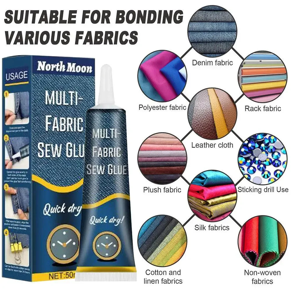 50ml Fabric Stitch Adhesive Quick Dry Fabric Patching Glue Versatile Fabric Repair Seam Adhesive Waterproof for Denim Repairing