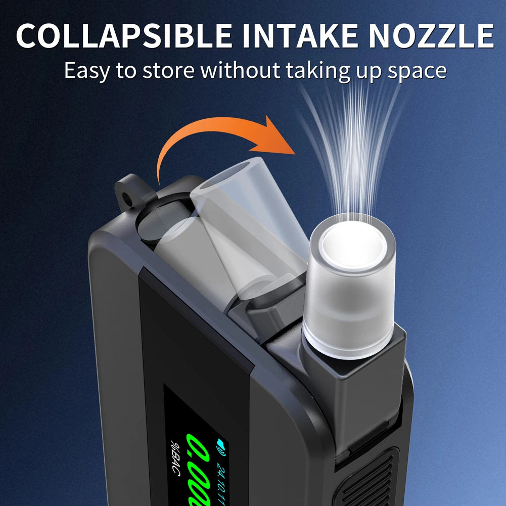 Electrochemical Alcohol Tester Blowing Drunk Driving Alcohol Tester Professional Breath Alcohol Tester for Outdoors Expressway