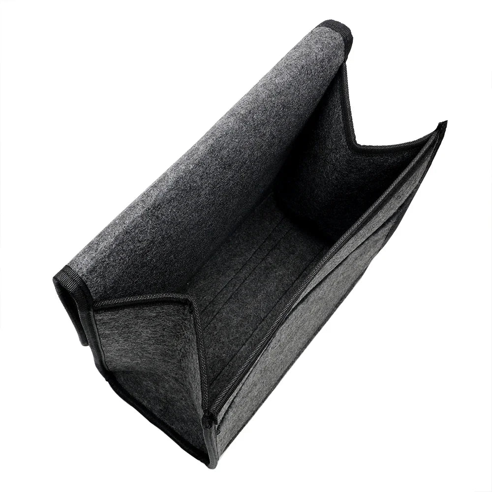 KKJOY Felt Car Trunk Organizer Folding Storage Bag for Auto Rear Seat Back Off-Road 4x4 Mounting Pouch Durable Accessories