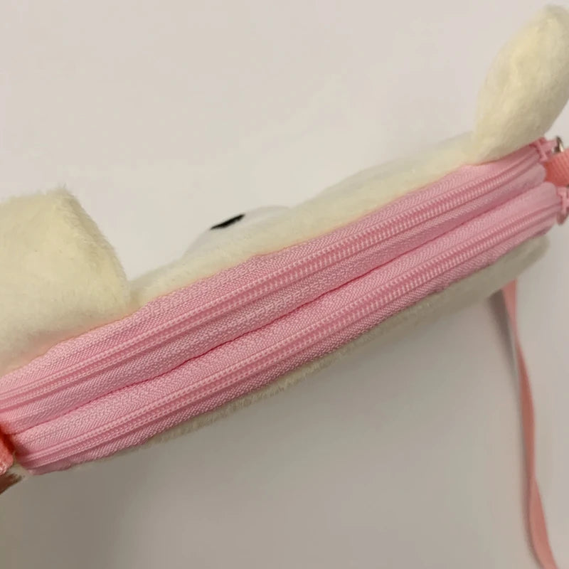 Rilakkuma Korilakkuma Plush Mini Crossbody Bags for Women Kids Cartoon Bear Head Small Messenger Bag Kawaii Cute Phone Bag