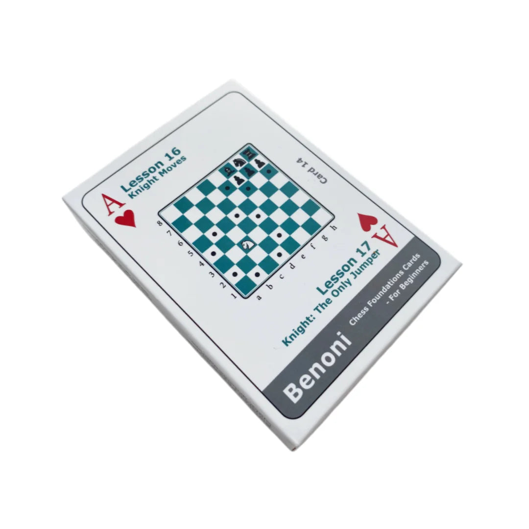 Chess Foundation Flashcards for Beginners – 54-Card Deck & Pocket Guide | 62 Lessons, Rules, Tactics & Setup
