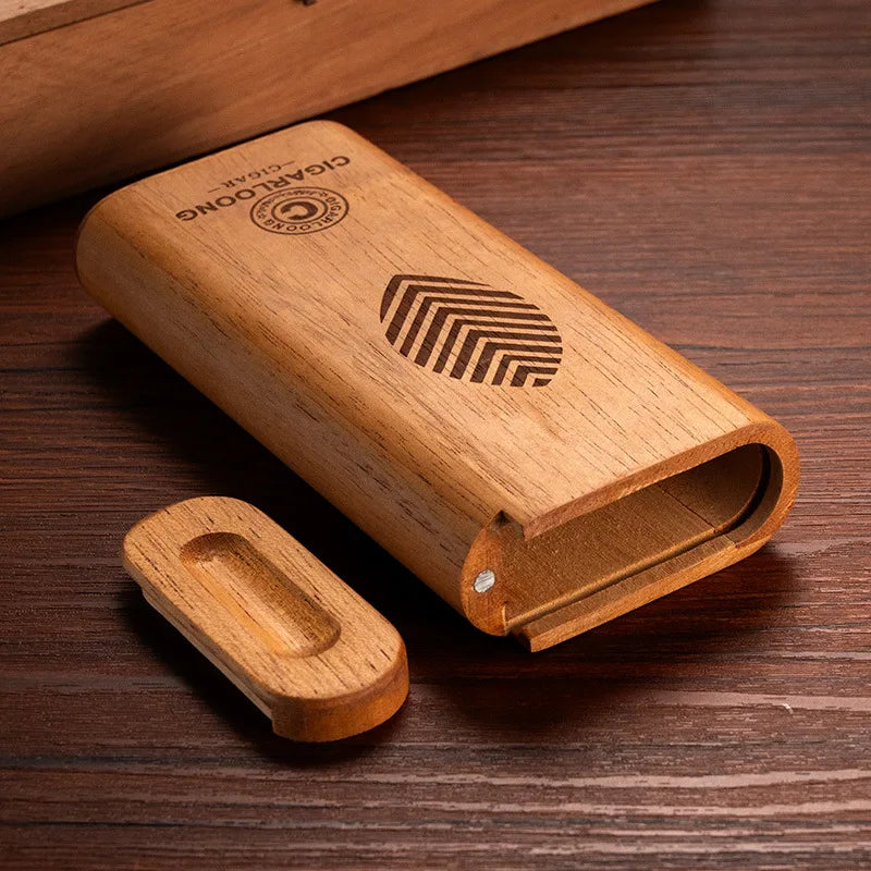 Convenient Travel Cedar Cigar Case 2/3 Holes (22mm) Portable Wooden Cigar Tube Box Accessory