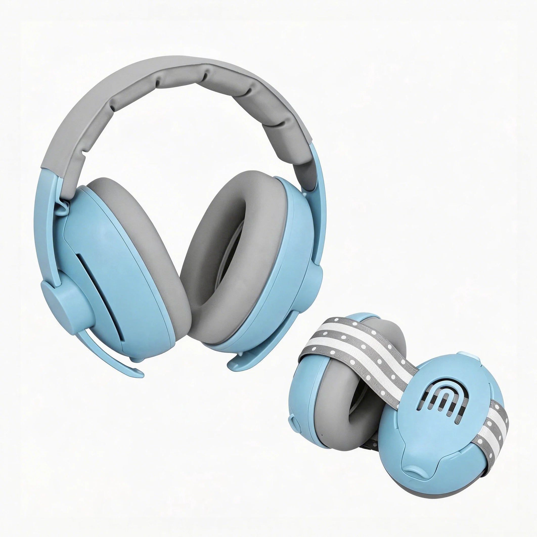 2-in-1 Adjustable Baby Kids Noise Cancelling Earmuffs, Dual Stage Convertible Infant Sound Proof Earmuffs for Newborn to Toddler