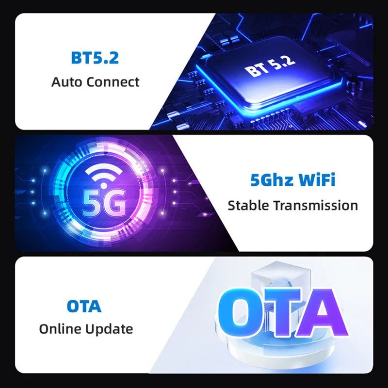 2 in 1 Wireless CarPlay Adapter Android Auto for Car 5G WiFi Plug Play Fast Connection Universal Fit for iPhone