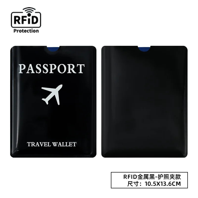 Anti Magnetic Passport Protective Cover Anti-theft Brush Aluminum Foil Passport Bag Rfid Cover for Passport