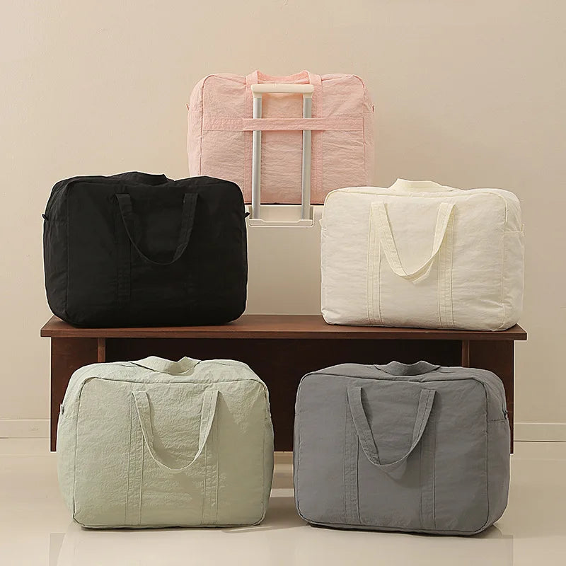 Foldable Travel Bag with Trolley Sleeve,Portable Clothes Organizer Storage Pouch Large Capacity Maternity Bag Luggage Organizer