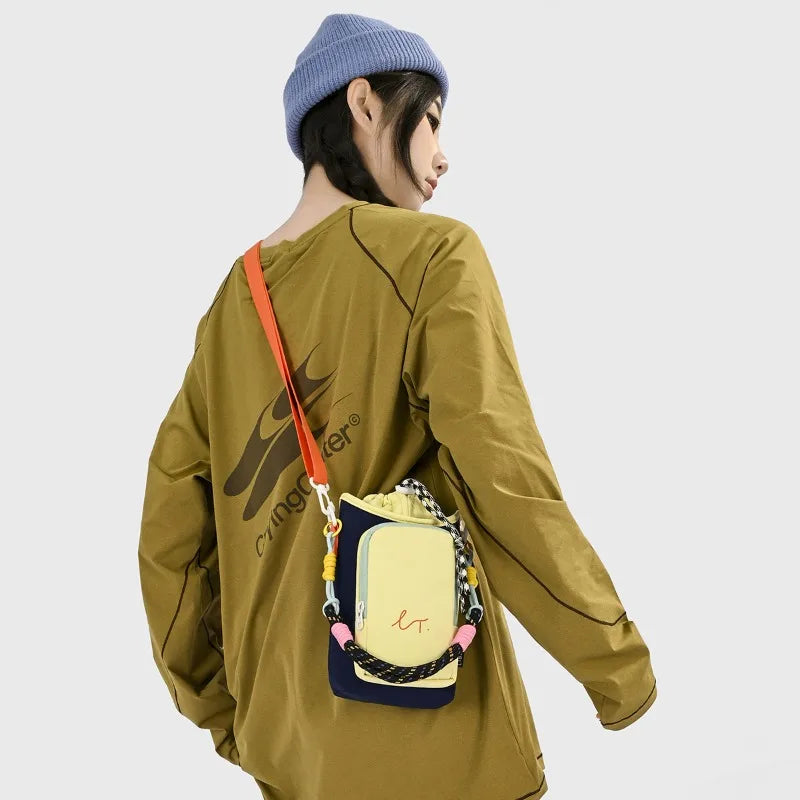 Lightweight Mini Crossbody Water Bottle Bag For Outdoor Sports Women Casual Simple Small Square Bag For Phone And Coin