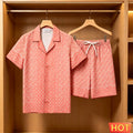 Men's Summer Suit Daily Casual Short Sleeve Tee Tops +Shorts 2 Piece Outfit Fashion Loose Shirts Sets Street Hip Hop Men Clothes