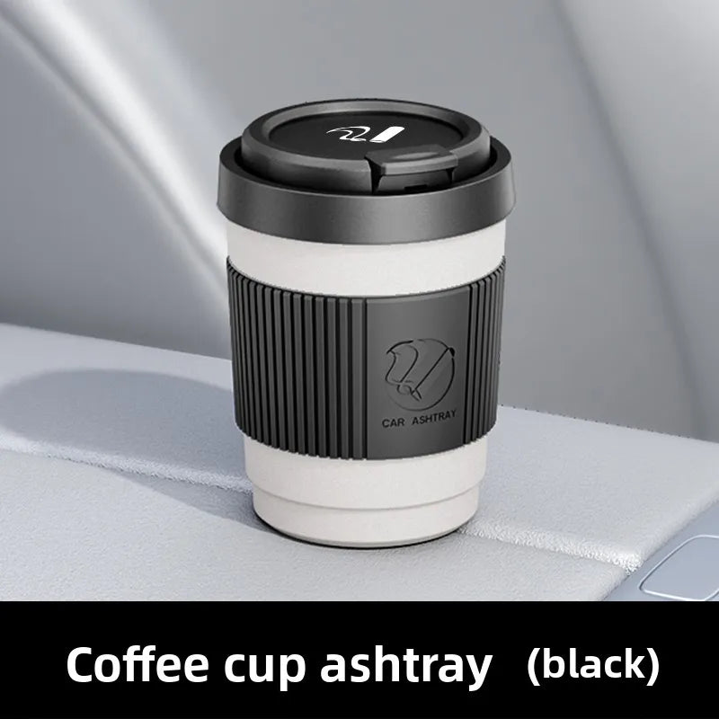 Car Ashtray Car Garbag Can with Led Light with Cover Creative Personality Covered Car Inside The Car Multi-function Car Supplie